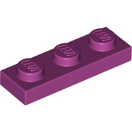 Lego destička 1x3, purpurová (6054864, 6022048)